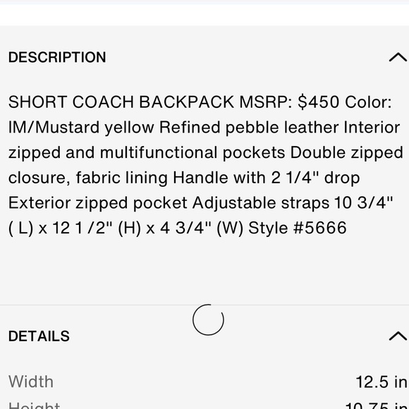 Coach backpack - Picture 9 of 9